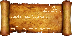 Lepényi Szabina névjegykártya